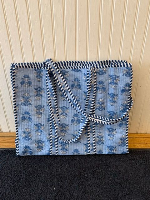 Cornflower Block Print Tote