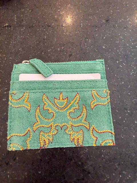 Cactus Sky Western Embroid CC Holder- Turq