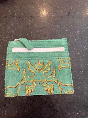 Cactus Sky Western Embroid CC Holder- Turq