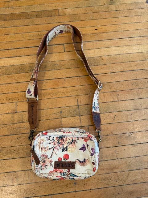 Meadow Song Cotton Leather Crossbody Bag