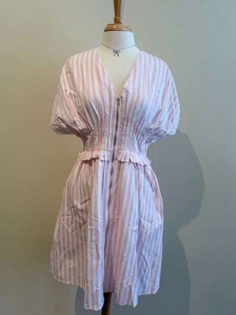 Penny Pink Stripe Zipper Dress