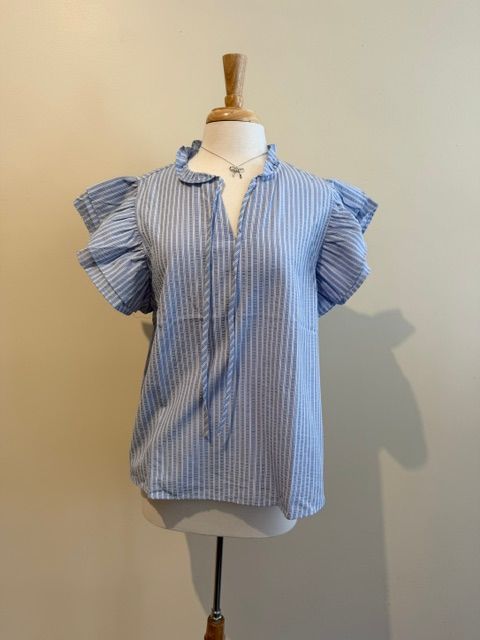Moxie Ruffled Stripe Shirt