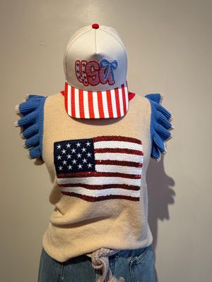 Ann Sequin Flag Knit Top