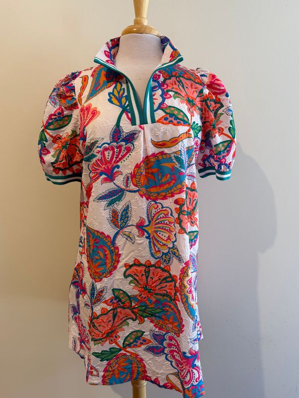 Willow Jacquard Paisley Puff Dress