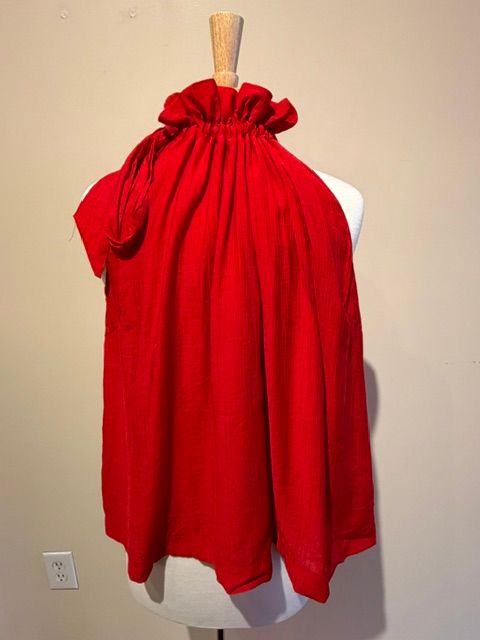 Jackie Red Tie Neck Halter Tank