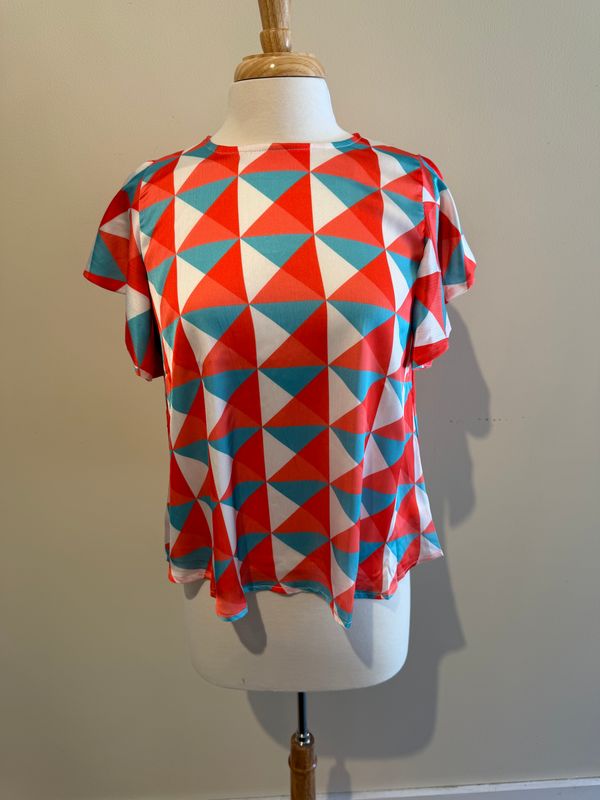 Paloma Geo Print Flutter Top