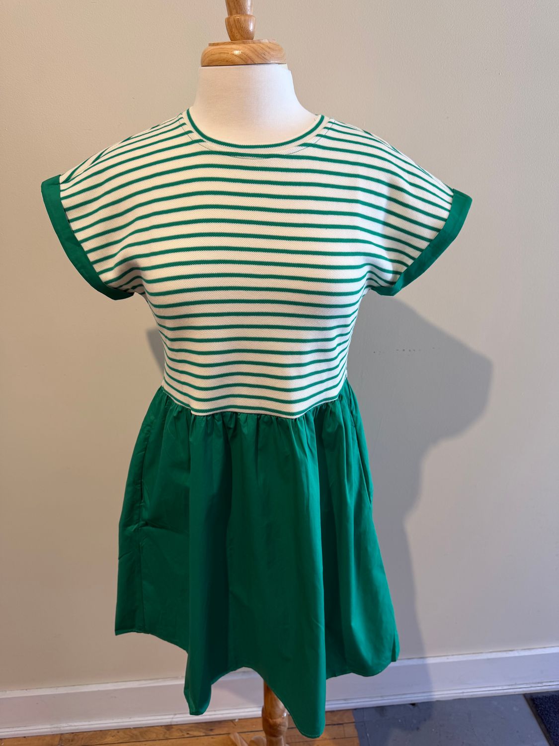Jayla Green Stripe Top Dress