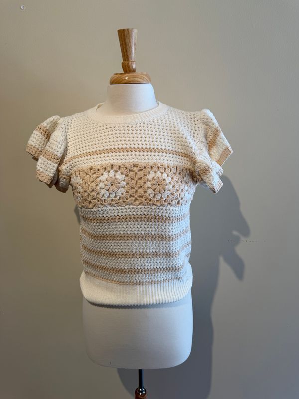 Stevie Ruffle Crochet Top