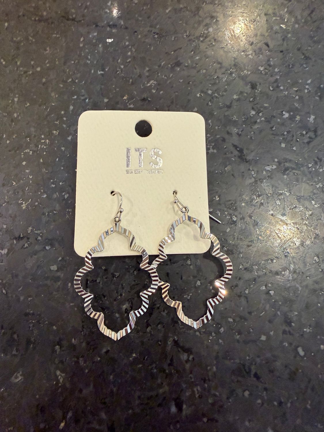 Silver Oval Cutout Earrings