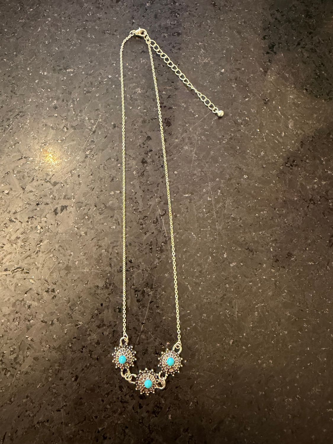 Silver Western Turq Necklace