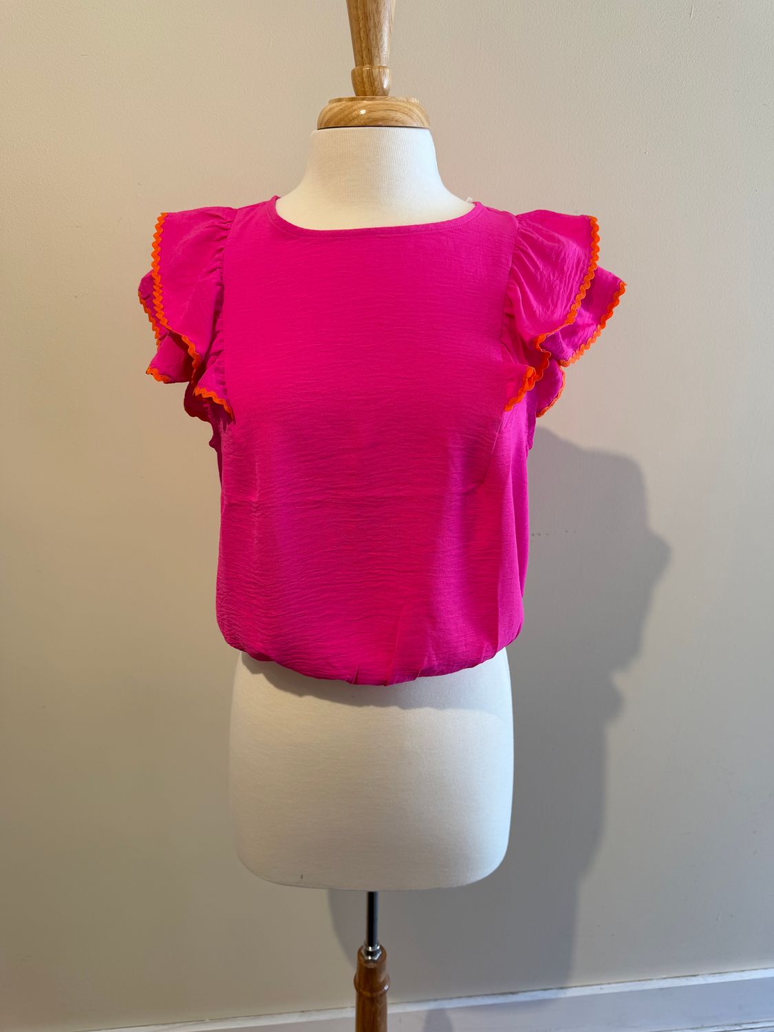 Zara Pink Ruffle Sleeve Top