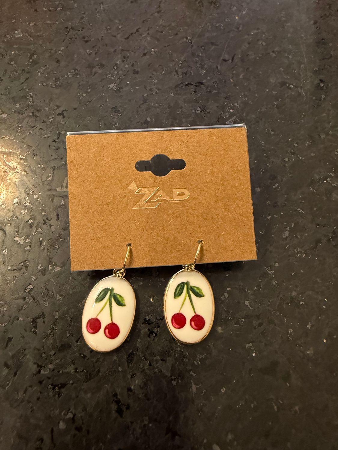 Cherry Vintage Enamel Earrings