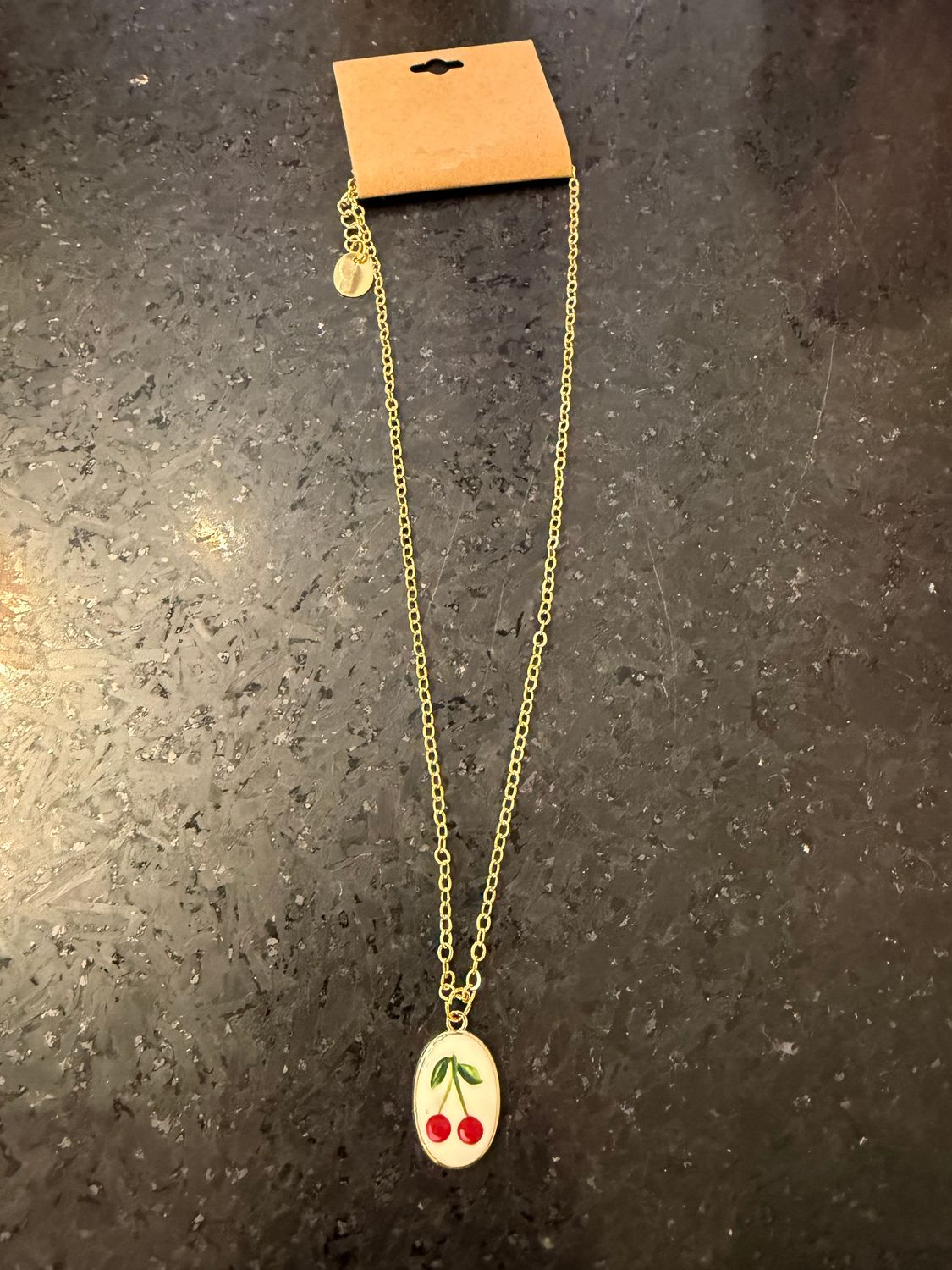Cherry Vintage Enamel Necklace