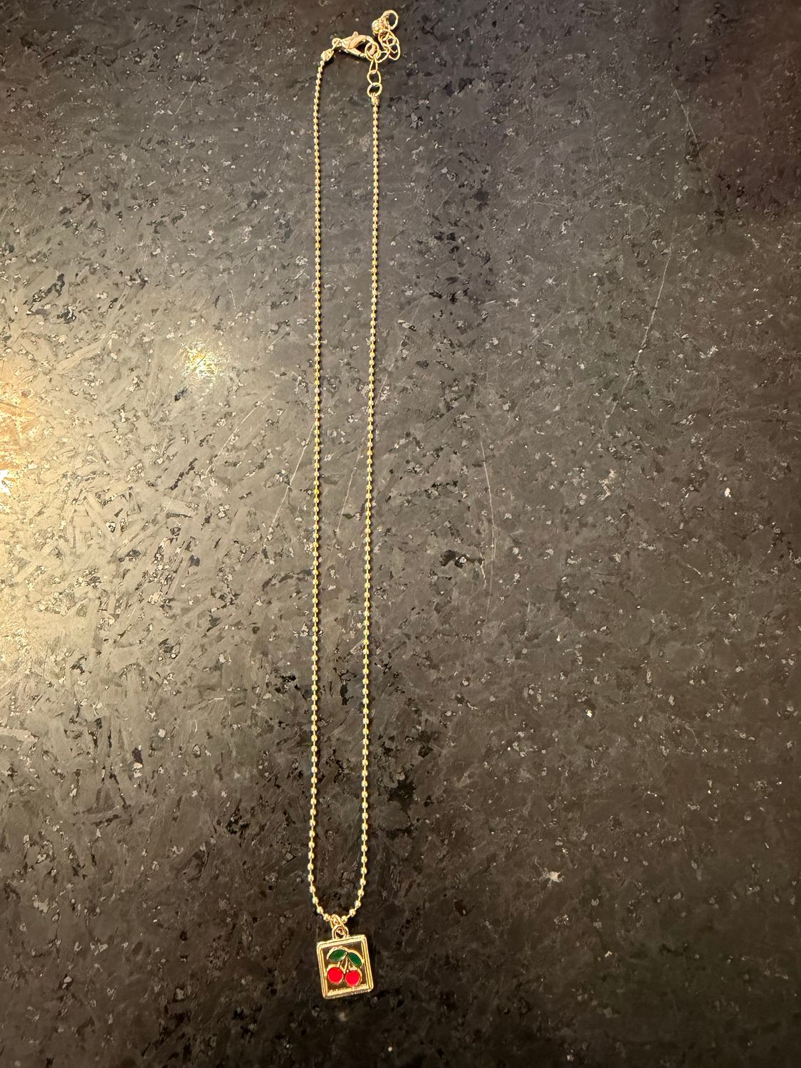 Retro Gold Cherry Pendant Necklace