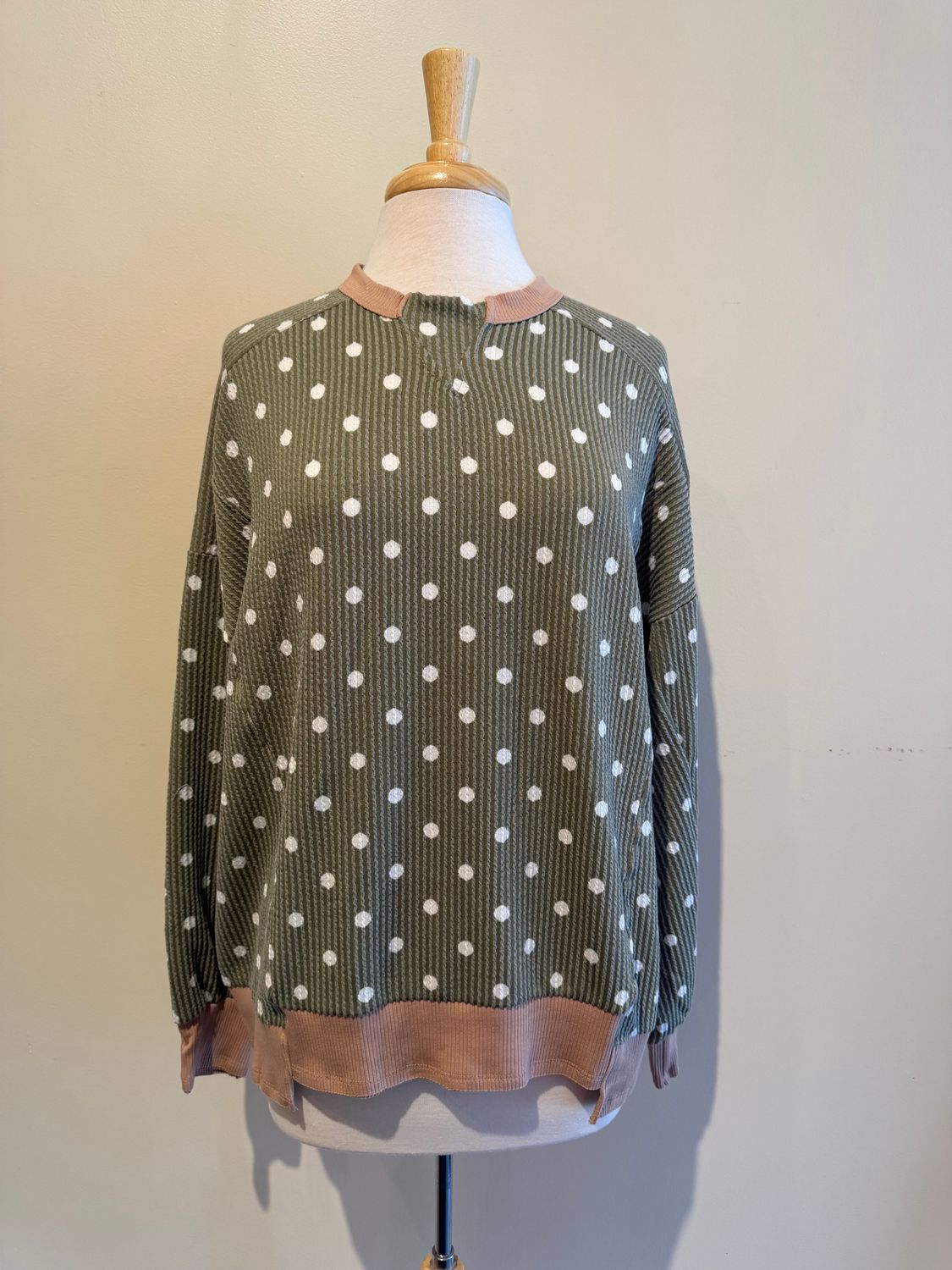 Zoya Polka Dot Rib LS