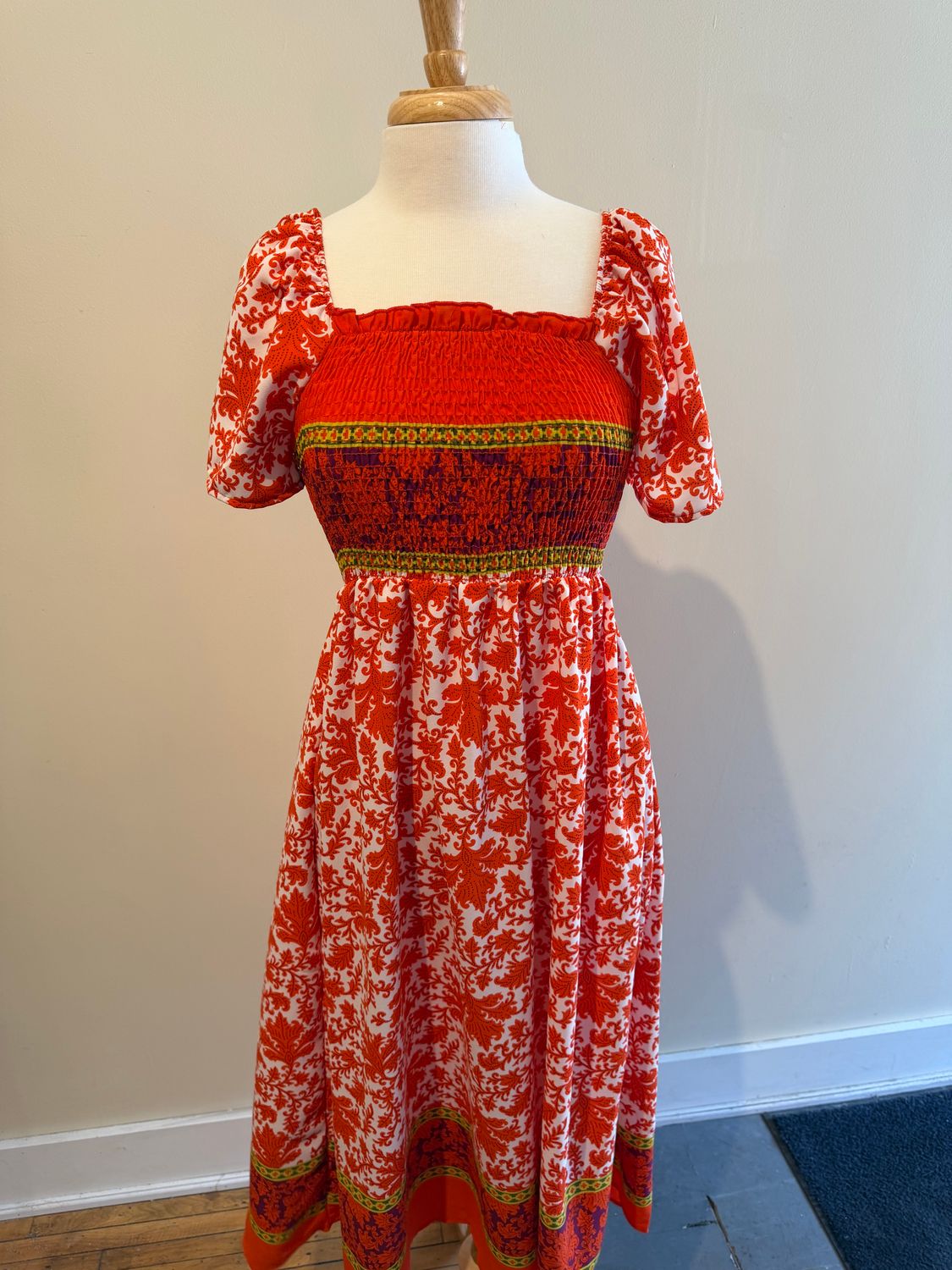 Marcy Smocked Boho Midi Dress