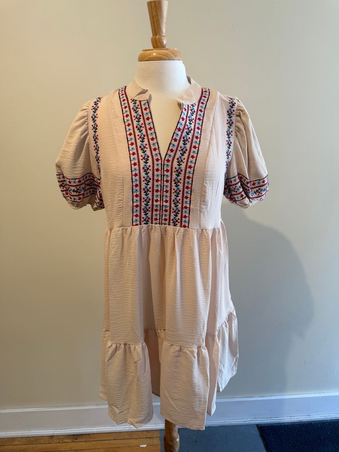 Birdie Embroid Tiered Dress