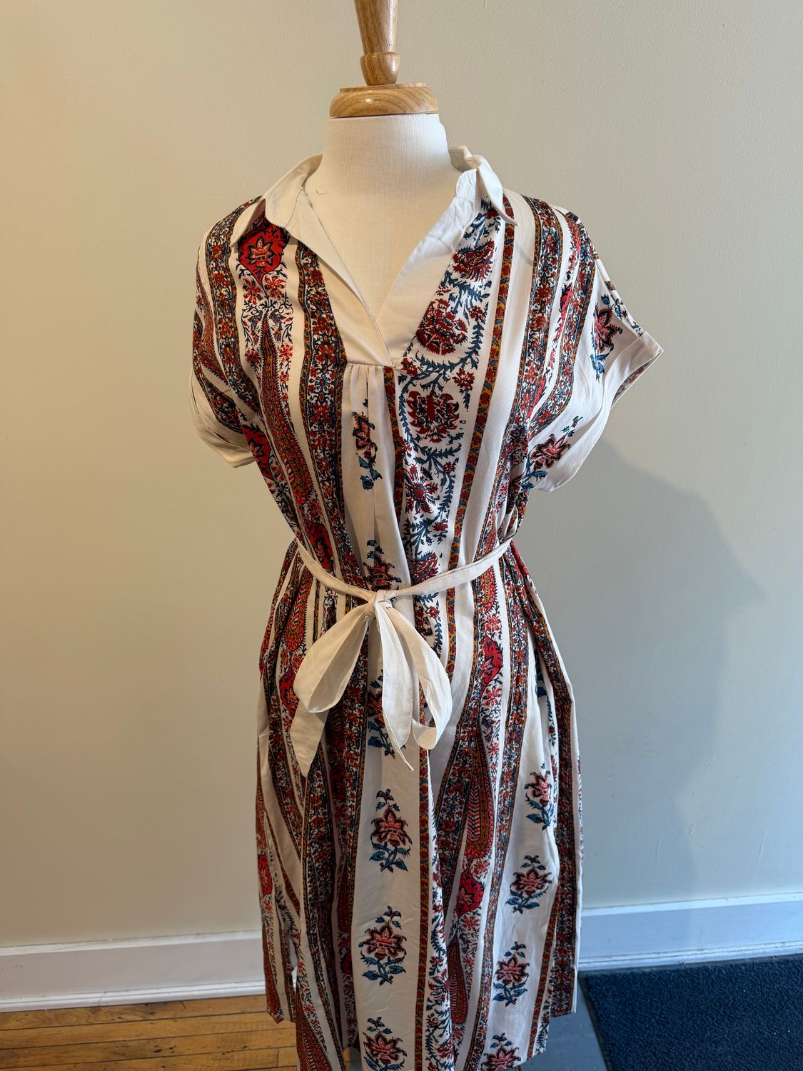 Dolly Paisley Tie Midi Dress