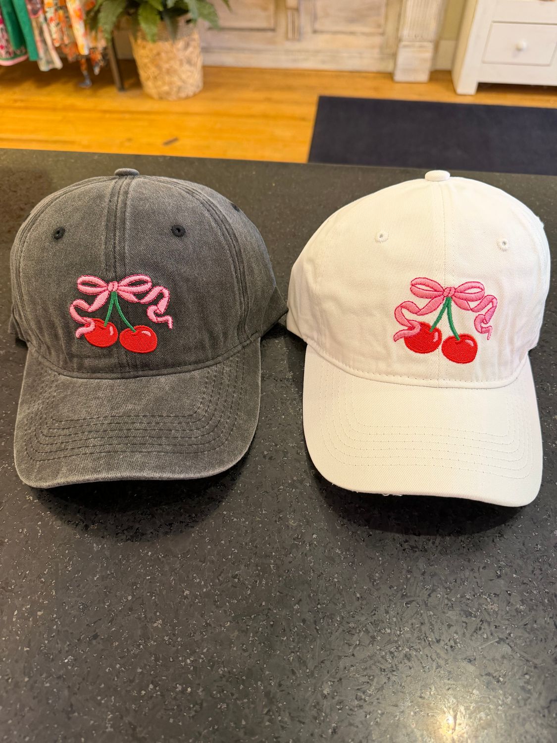 Cherry Embroid Adjustable Hat