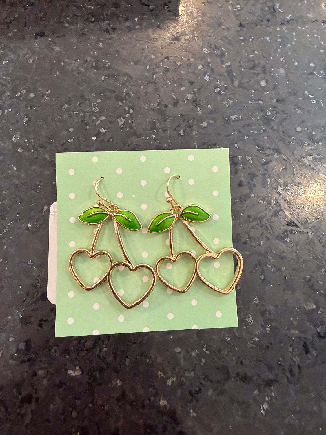 Cherry Sweetheart Gold Earrings