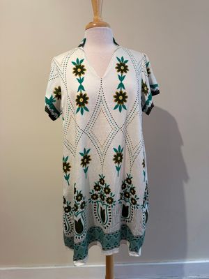 Tessa GeoFloral Contrast Trim Dress