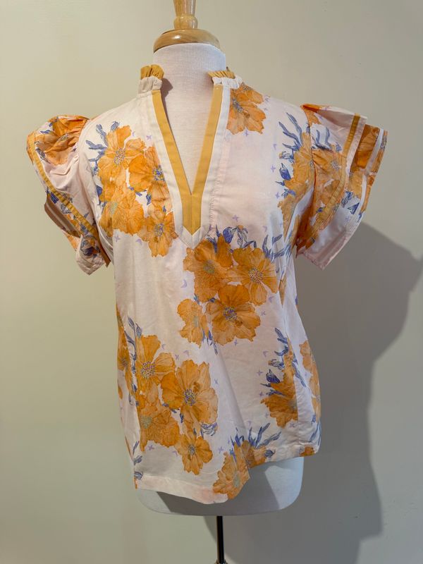Callie Mix Floral Ruffle Top