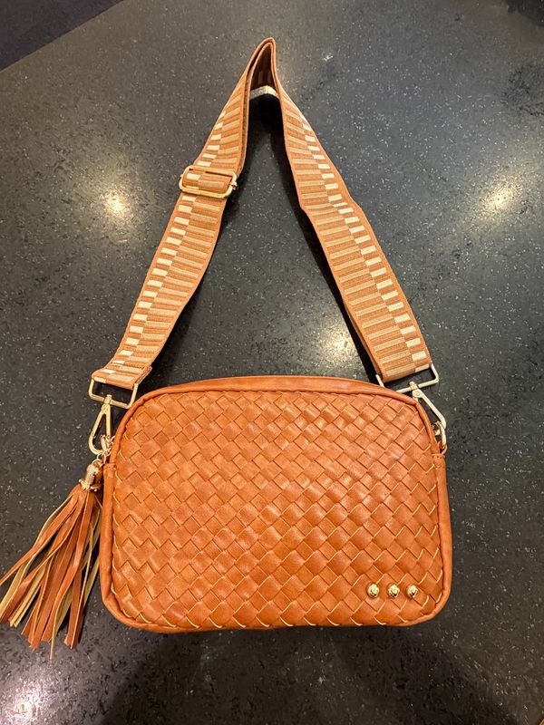 Willow Woven Camera Crossbody Bag