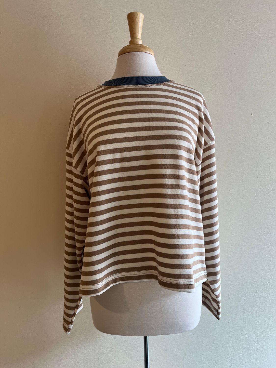Josie Stripe Boxy Knit LS, Size: Small