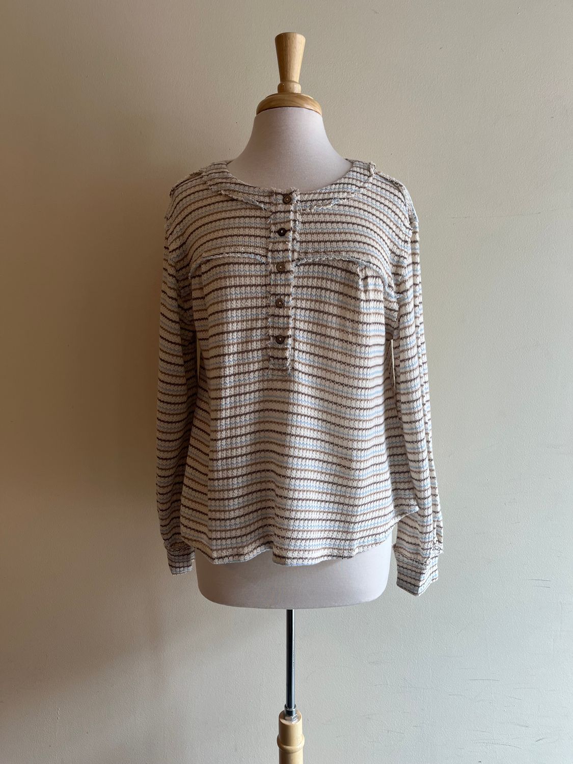 Logan Multi Stripe Yoke LS, Size: Small