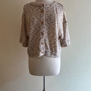 Maisie Marbled Button Short Sleeve Top