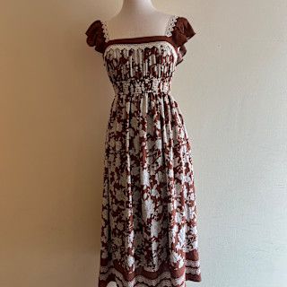 Nash Floral Boarder Smock Midi Dress
