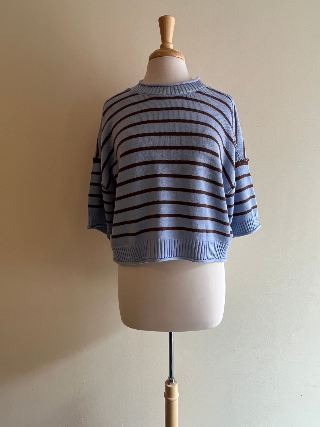 Campbell Stripe Drop Shoulder Top, Size: Small