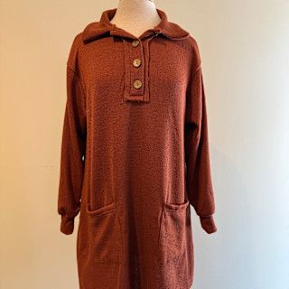 Althea LS Knit Button Pocket Dress