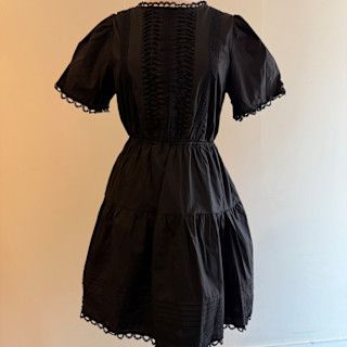 Kimmy Lace Pintuck Black Dress