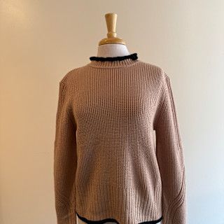 Trisha Taupe Contrast Hem Sweater
