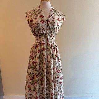 Lacey Print Zip Smock Dress