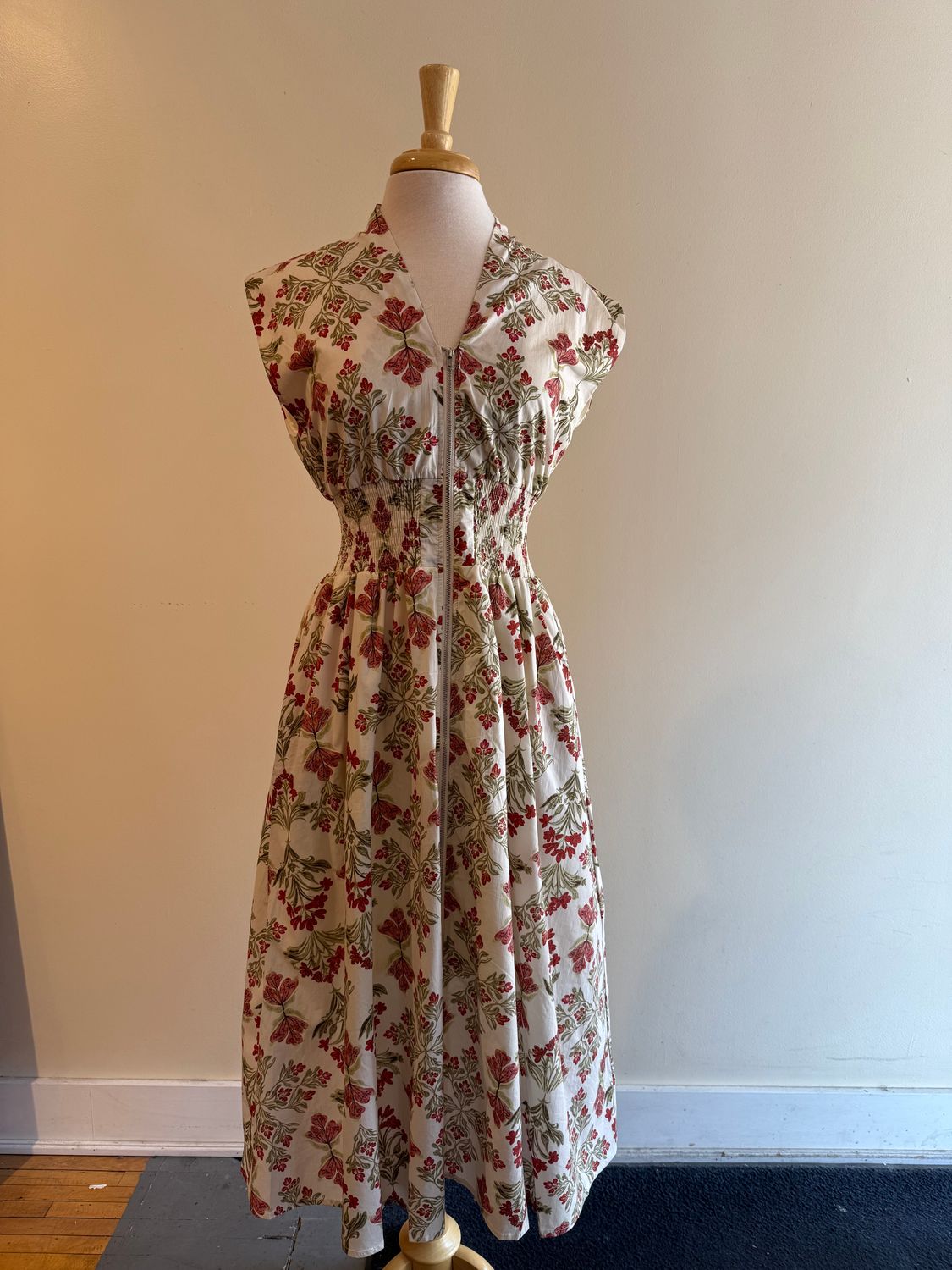 Lacey Print Zip Smock Dress, Size: Small