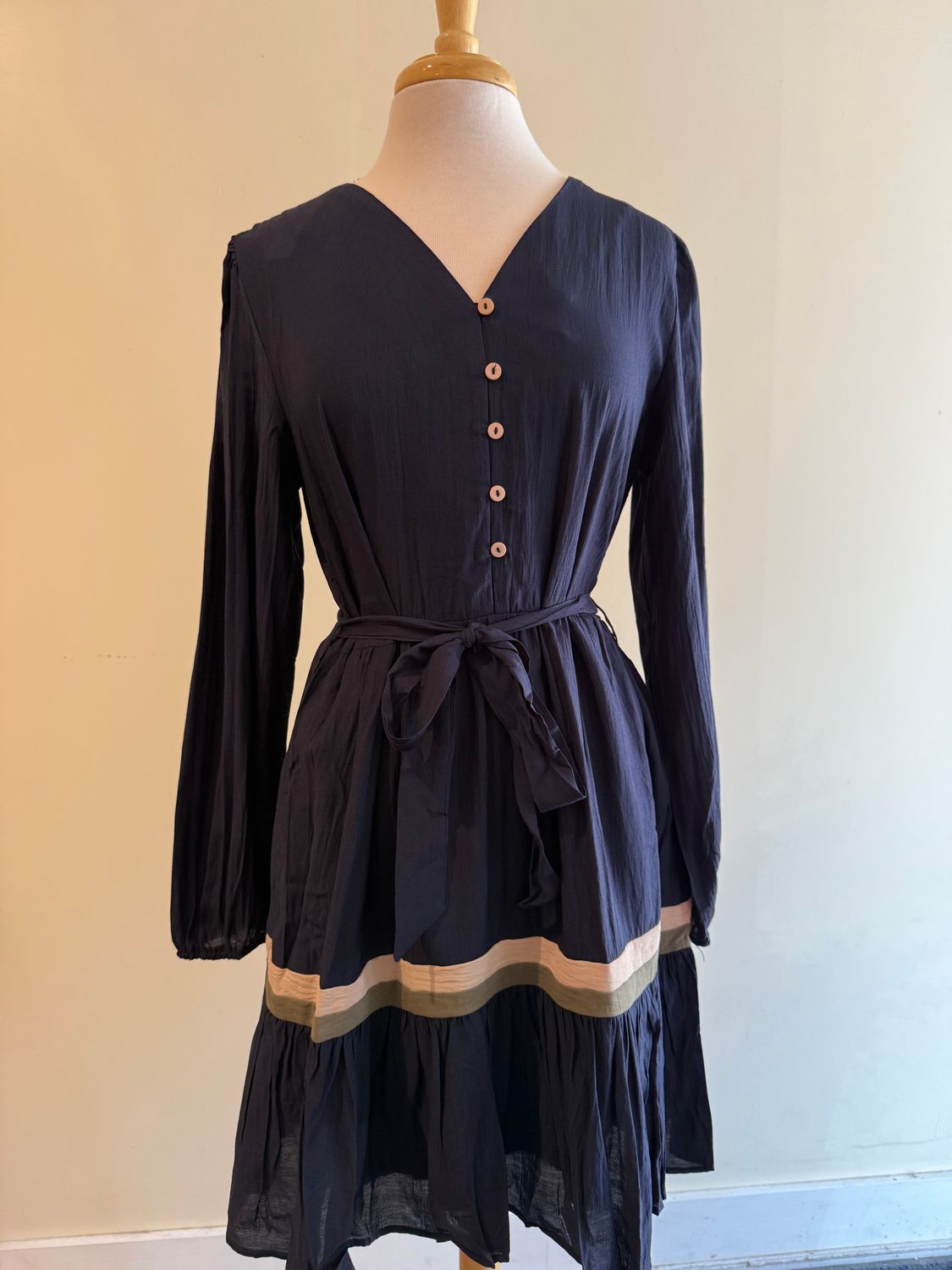 Norma LS Button Tie Dress, Size: Small