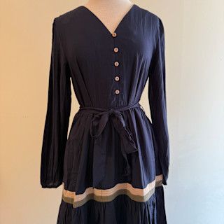 Norma LS Button Tie Dress