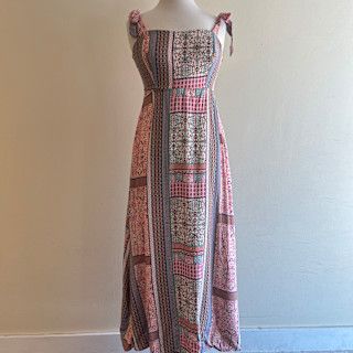 Jetta Patchwork Tie Midi Dress