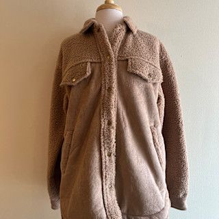 Gabby Faux Suede Sherpa Button Jacket