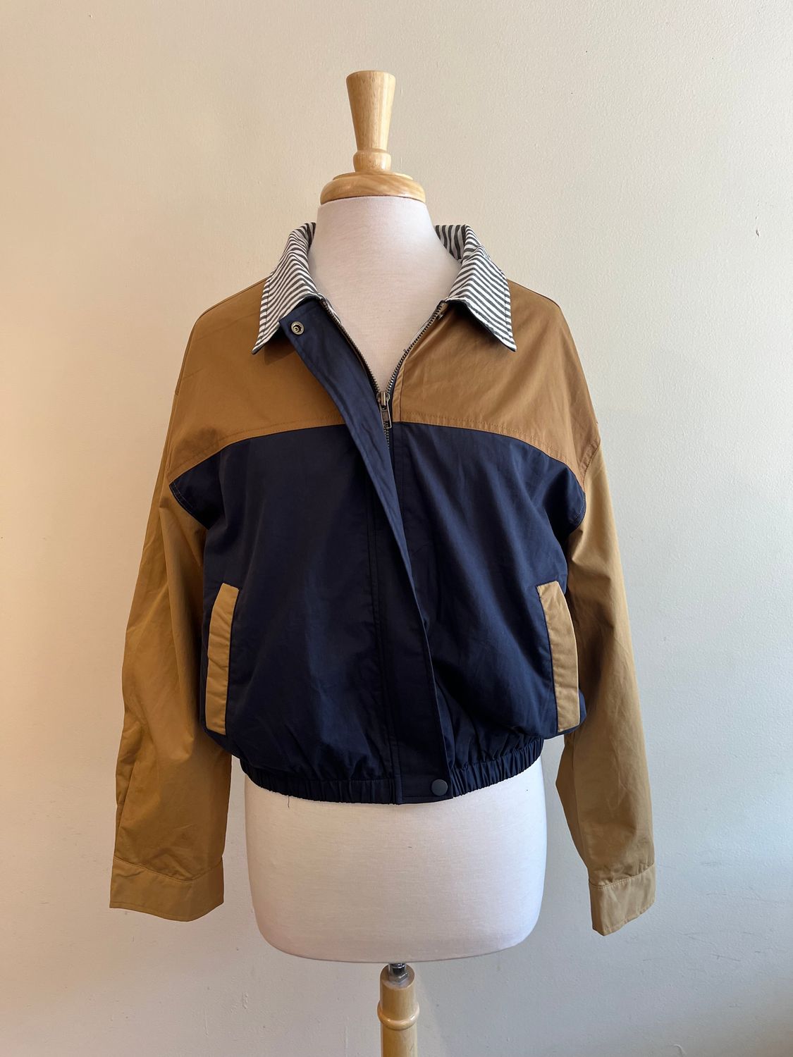 Tally Zip Colorblock Bomber Jacket, Size: Small