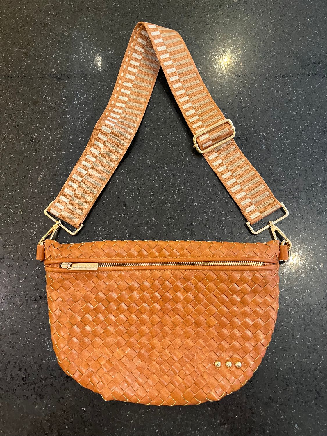 Diagonal Westlyn Woven Bum Bag, Color: Brown