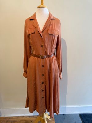Clover LS Button Midi Dress