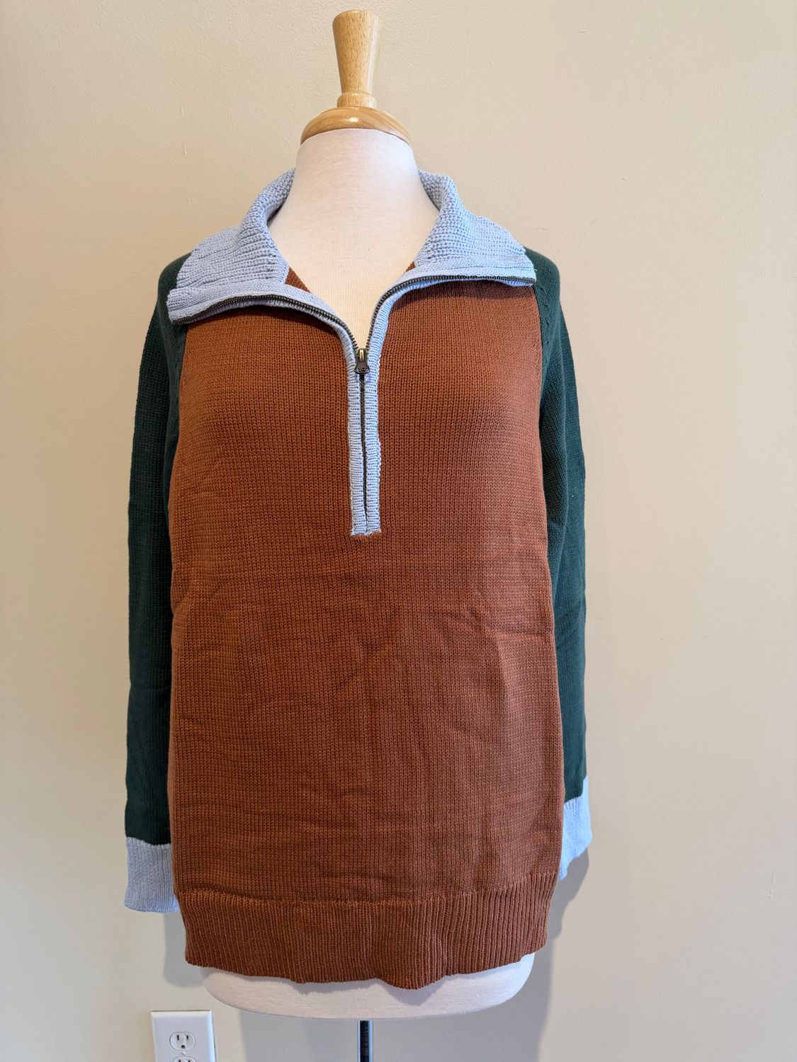 Reign Half Zip Colorblock Sweater