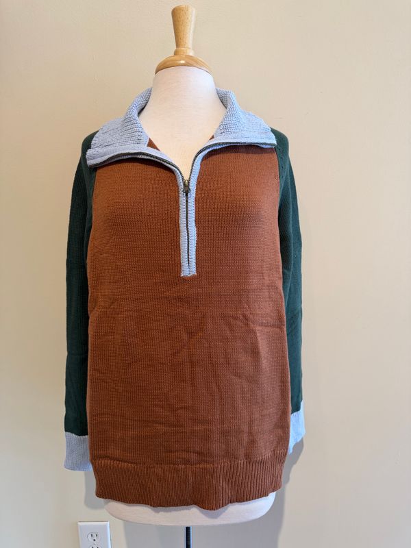 Reign Half Zip Colorblock Sweater
