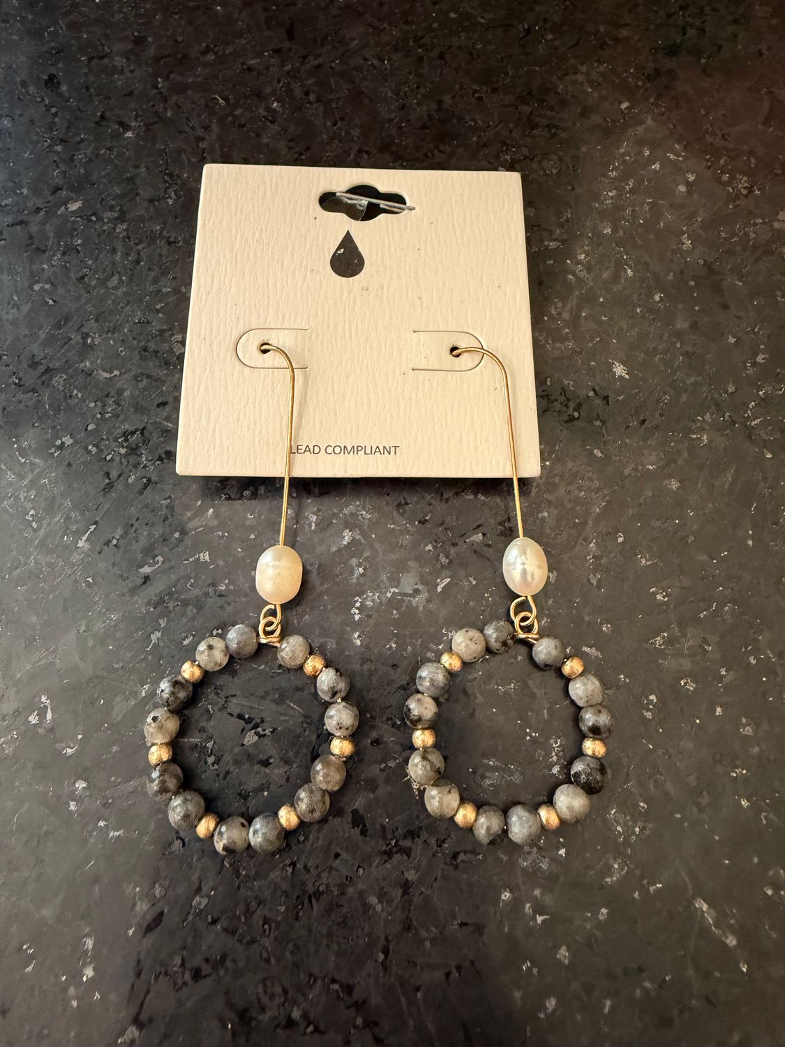 Gold Earrings Beaded Circles