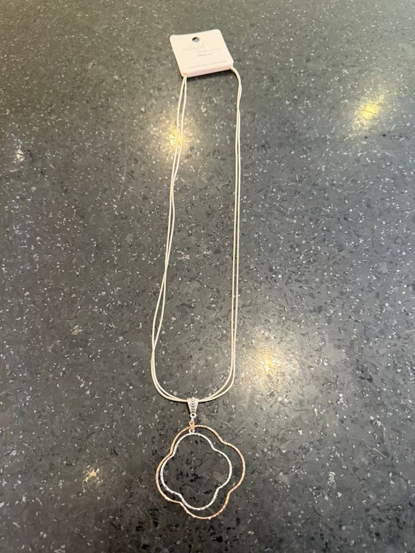 Silver Chain Rose Gold Silver Pendant Necklace