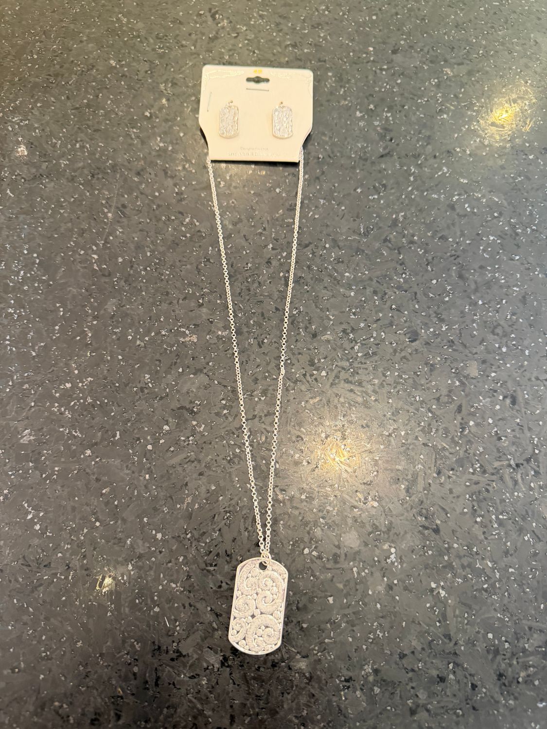 Silver Dog Tag Necklace