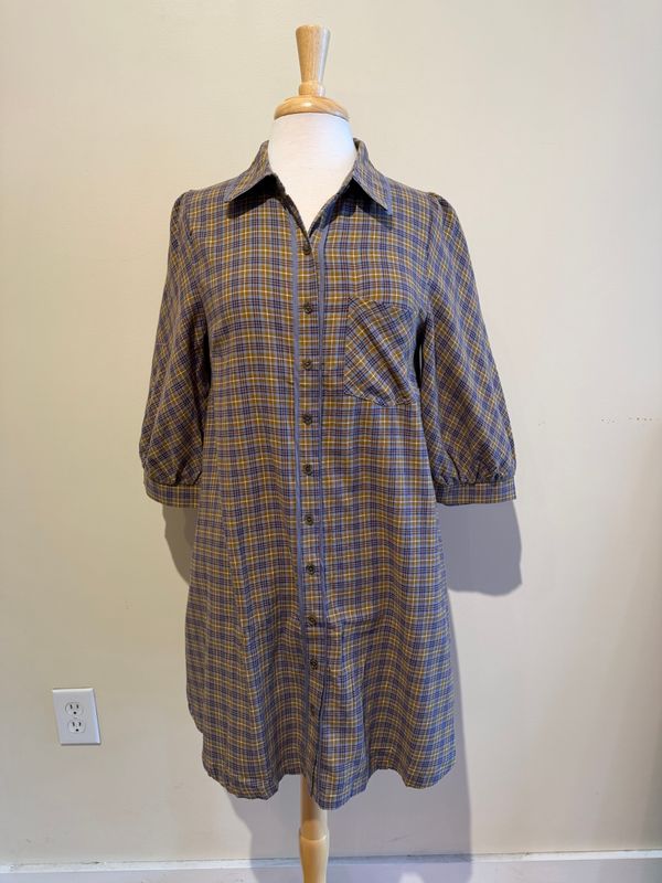 Bailey Plaid Button Down Shirt Dress